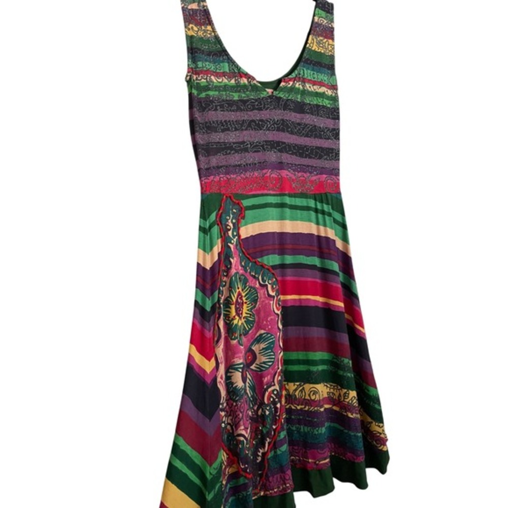 VTG Y2K Desigual Judithh Midi Dress Boho Forest Fairy Multicolor Medium‎ Hippie